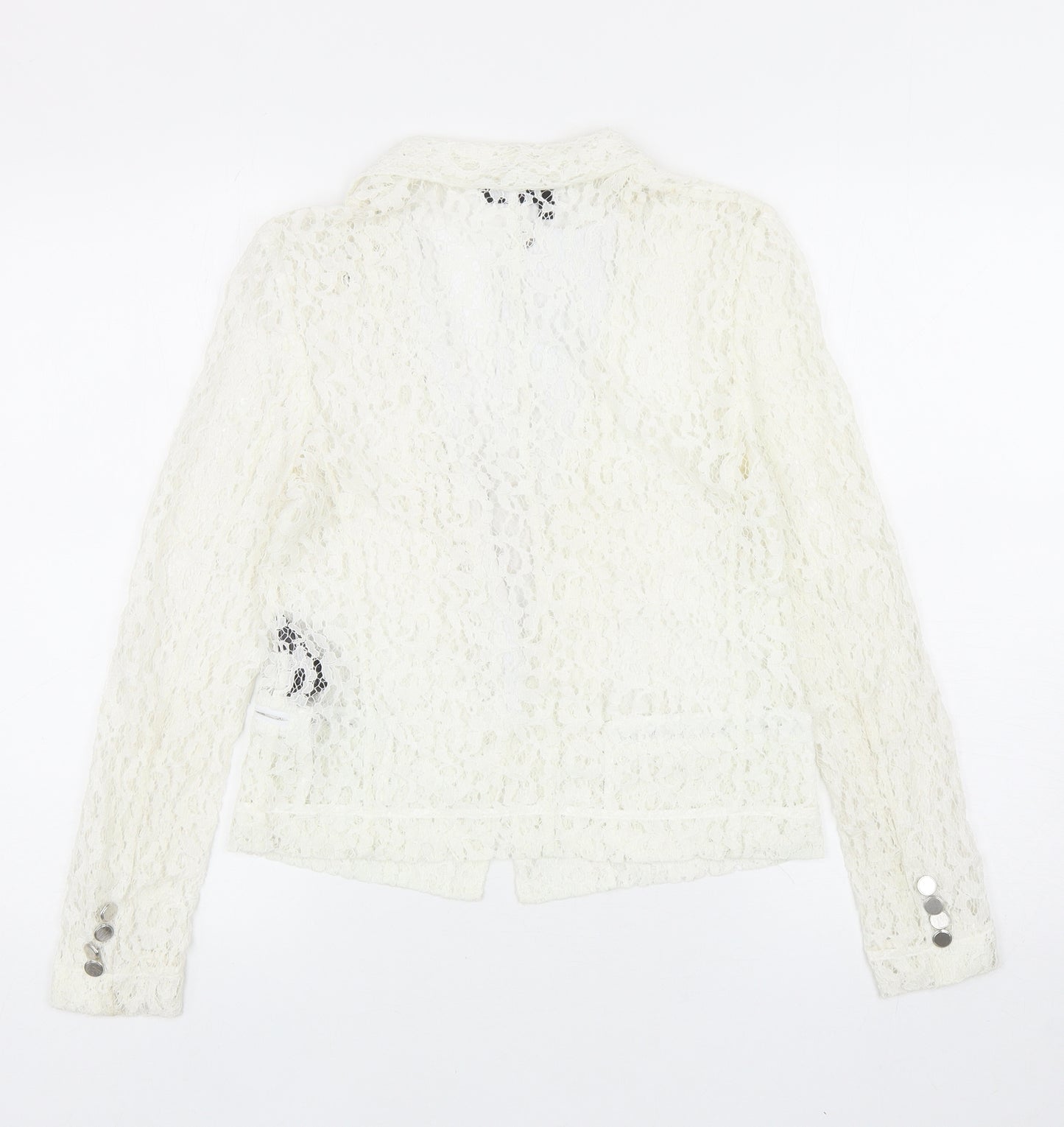 The Kooples Womens Ivory Polyamide Jacket Blazer Size S - Lace detail