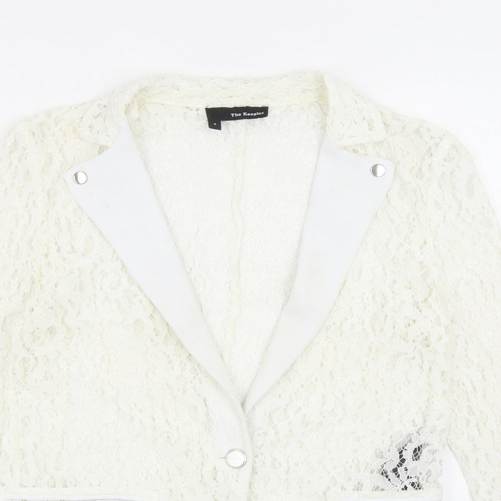 The Kooples Womens Ivory Polyamide Jacket Blazer Size S - Lace detail