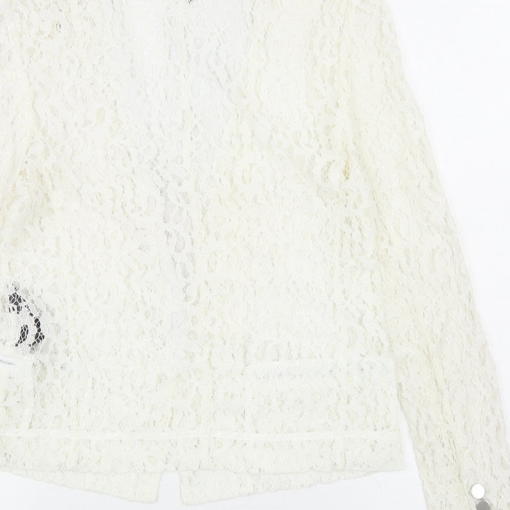 The Kooples Womens Ivory Polyamide Jacket Blazer Size S - Lace detail