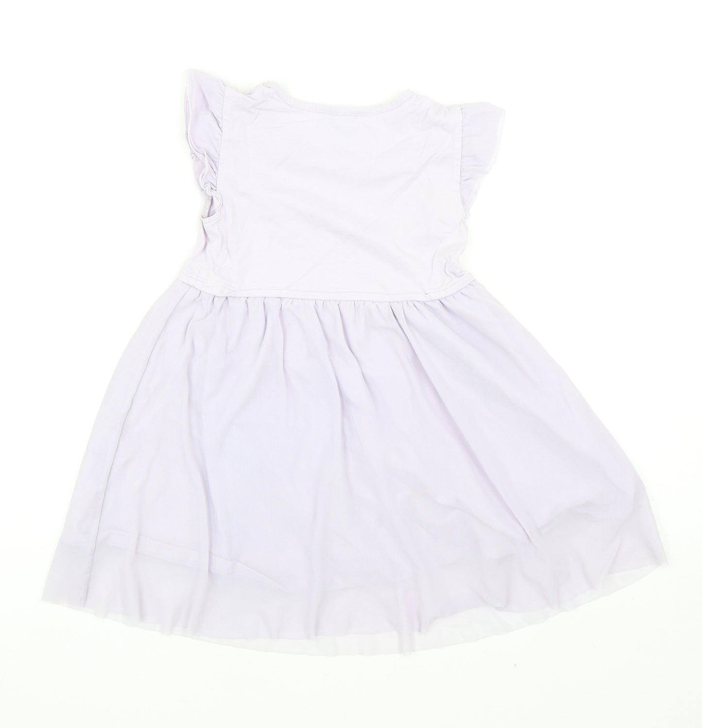Dickins & Jones Girls Purple Cotton Fit & Flare Size 4-5 Years Round Neck Pullover - Ballerina
