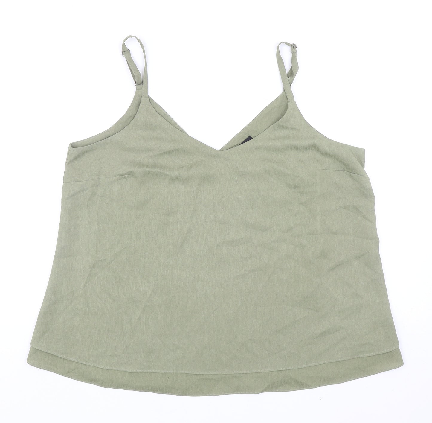 George Womens Green Polyester Camisole Tank Size 14 V-Neck