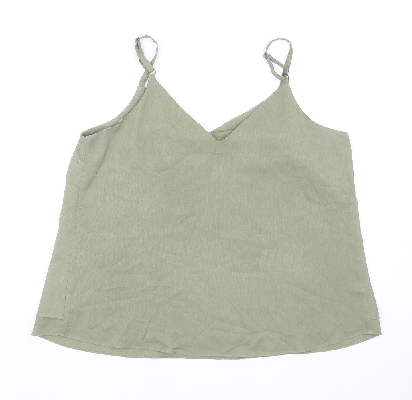 George Womens Green Polyester Camisole Tank Size 14 V-Neck