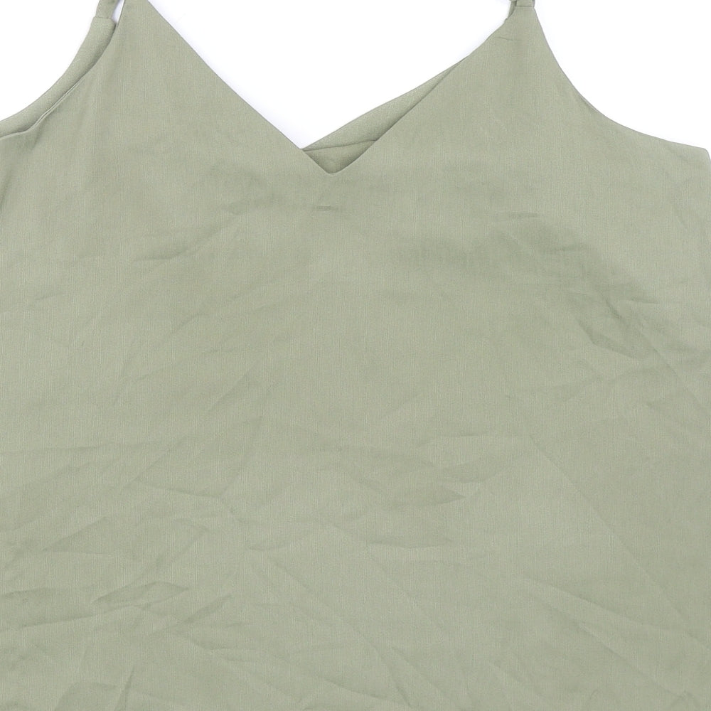George Womens Green Polyester Camisole Tank Size 14 V-Neck