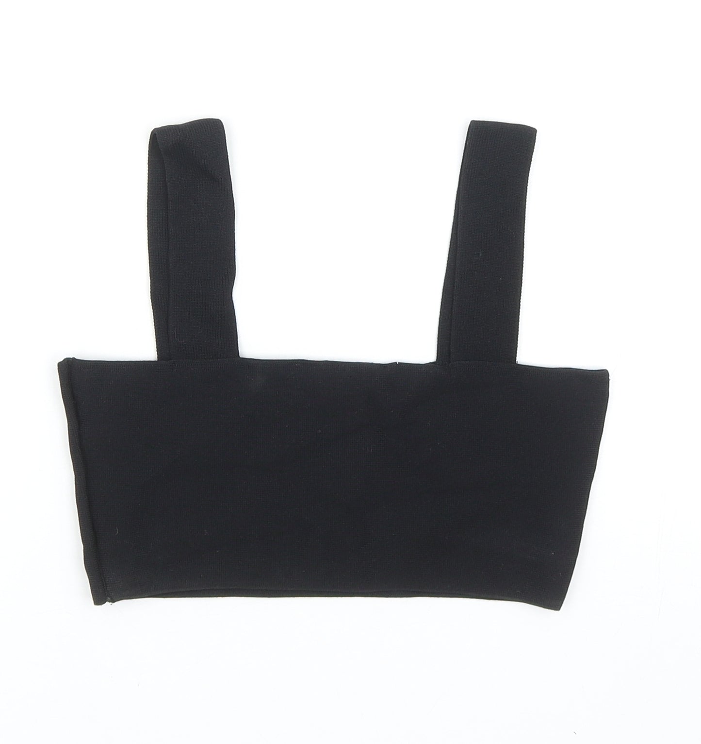 Zara Womens Black Viscose Cropped Tank Size S Off the Shoulder