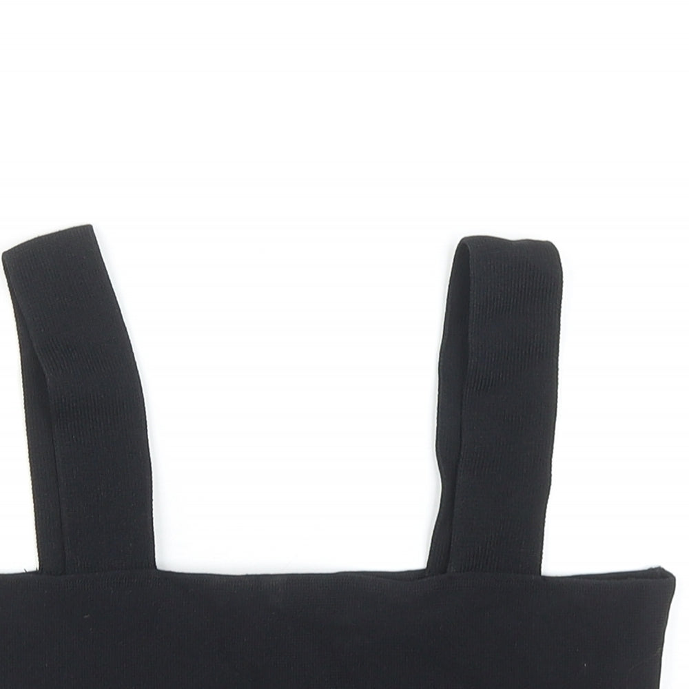 Zara Womens Black Viscose Cropped Tank Size S Off the Shoulder