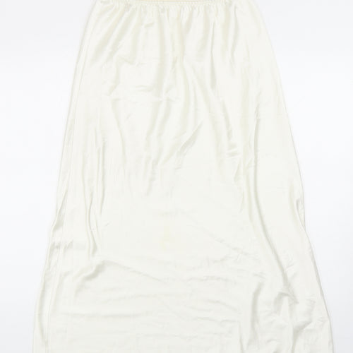 Preworn Womens White Polyester Flare Skirt Size 25 in