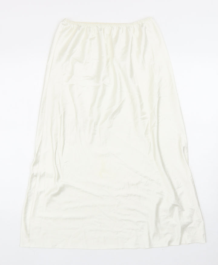 Preworn Womens White Polyester Flare Skirt Size 25 in