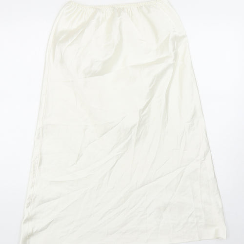 Preworn Womens White Polyester Flare Skirt Size 25 in