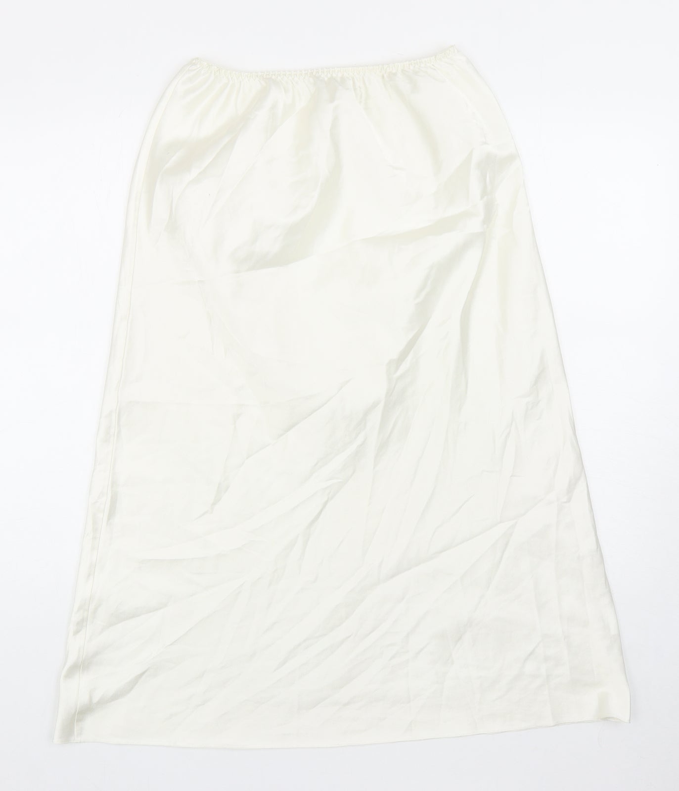 Preworn Womens White Polyester Flare Skirt Size 25 in