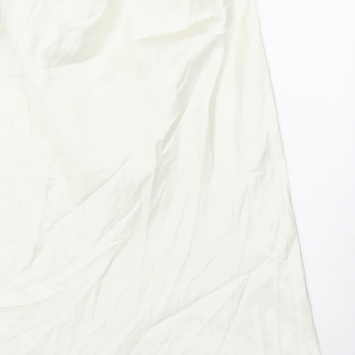 Preworn Womens White Polyester Flare Skirt Size 25 in