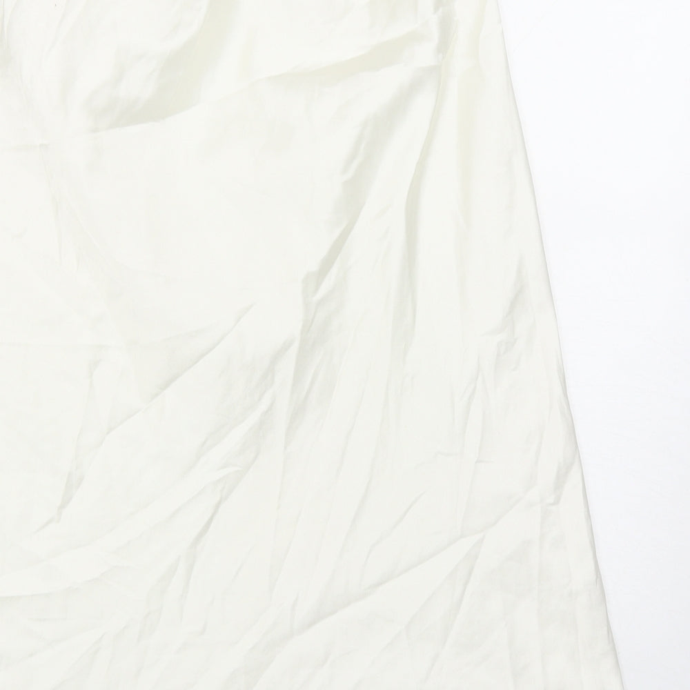 Preworn Womens White Polyester Flare Skirt Size 25 in