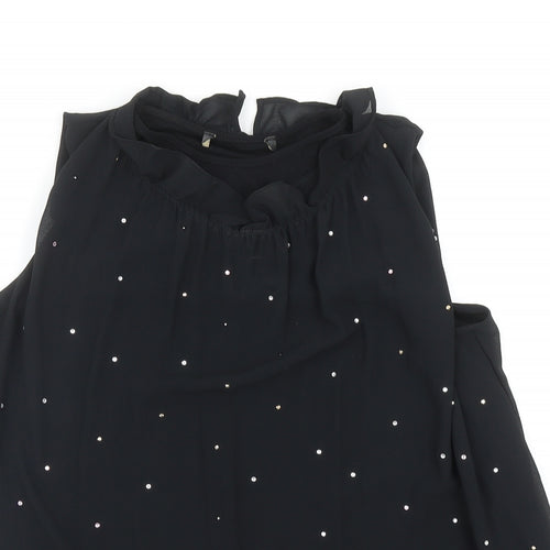 NEXT Womens Black Polyester Basic Tank Size 12 Round Neck