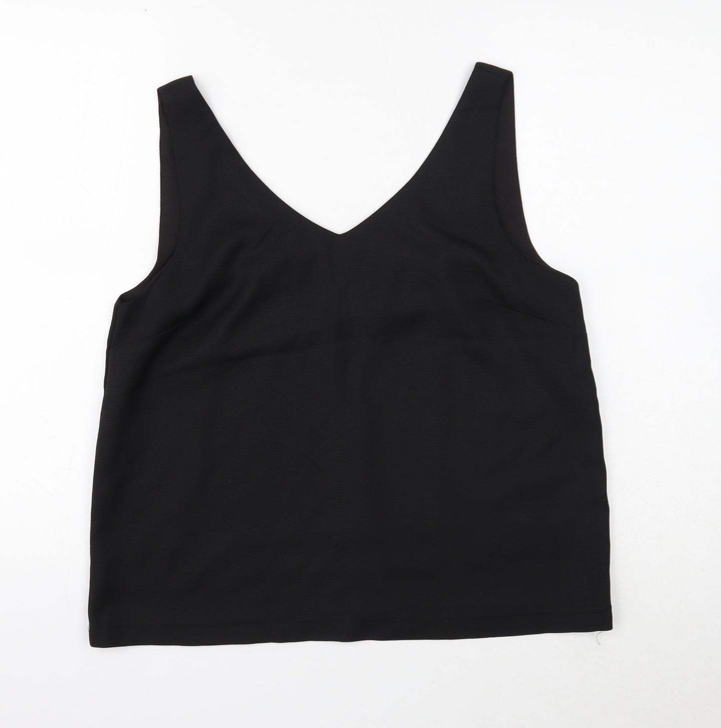 Hush Womens Black Polyester Basic Tank Size 12 V-Neck