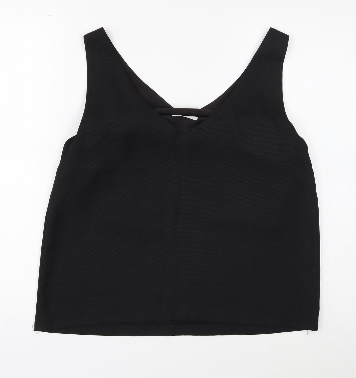 Hush Womens Black Polyester Basic Tank Size 12 V-Neck