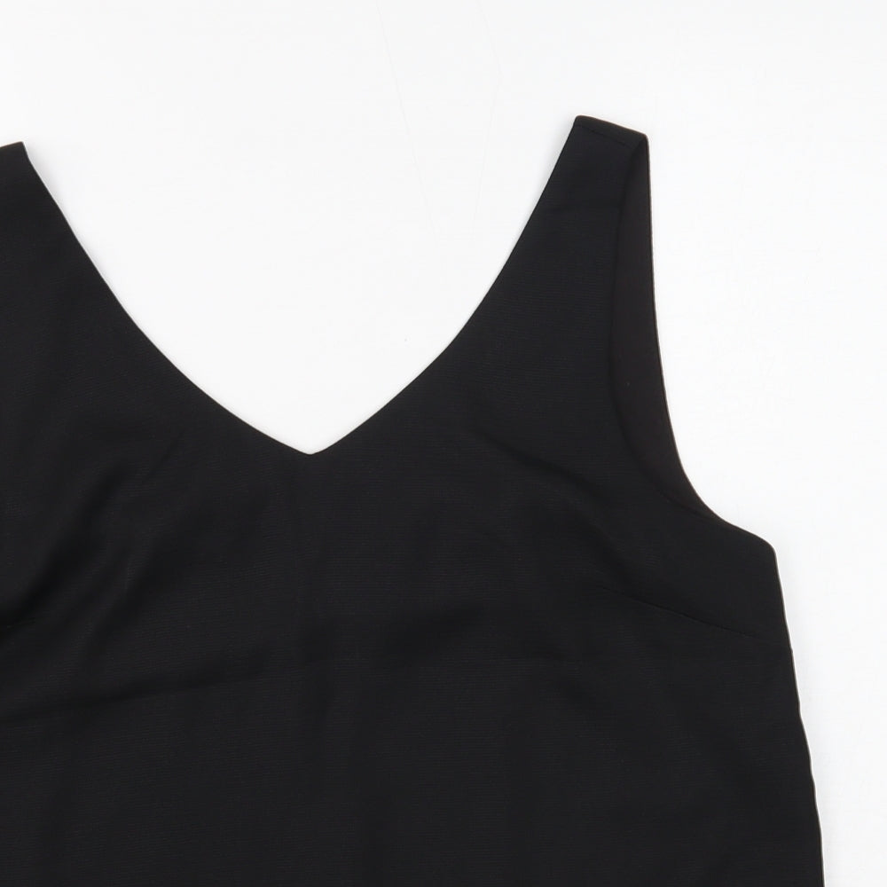 Hush Womens Black Polyester Basic Tank Size 12 V-Neck