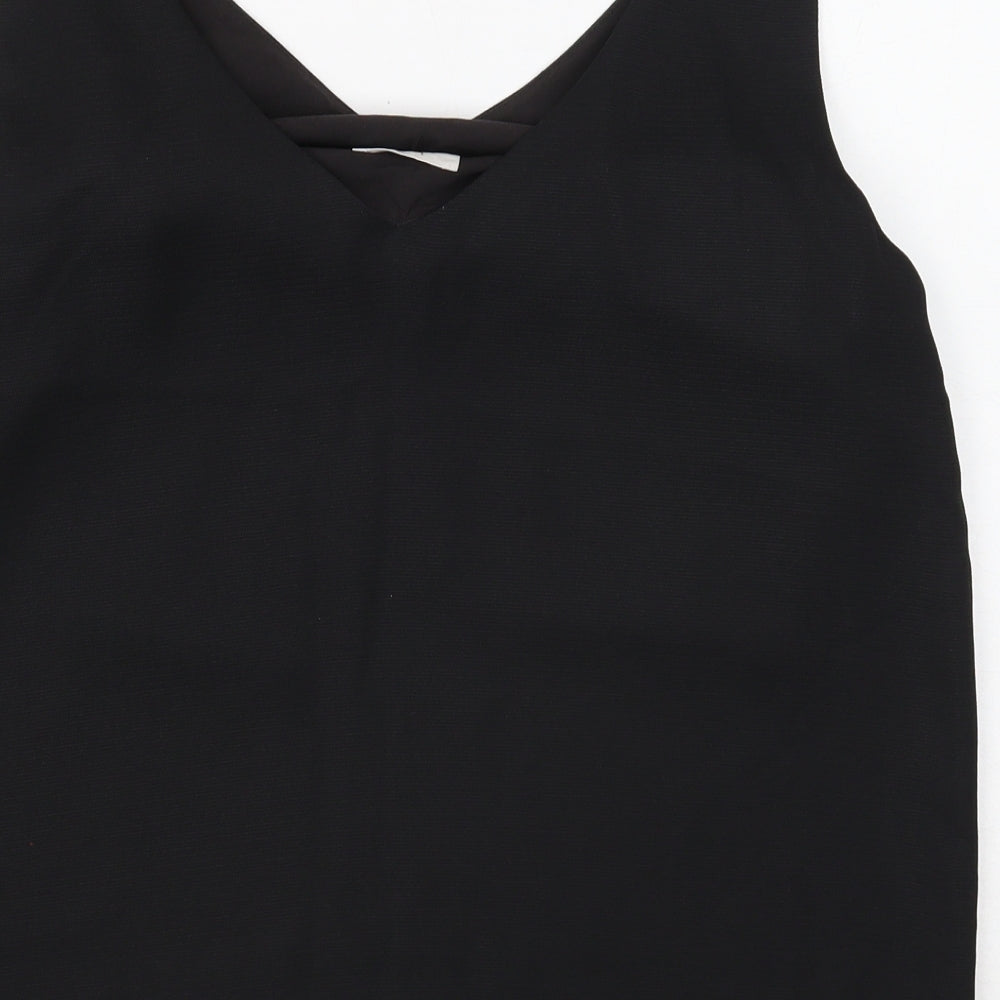 Hush Womens Black Polyester Basic Tank Size 12 V-Neck