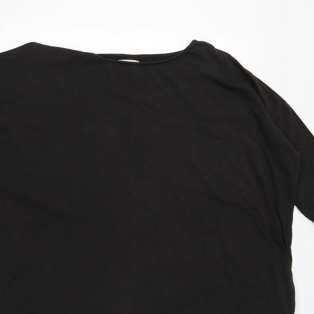 Hush Womens Black Cotton T-Shirt Dress Size S Round Neck Pullover