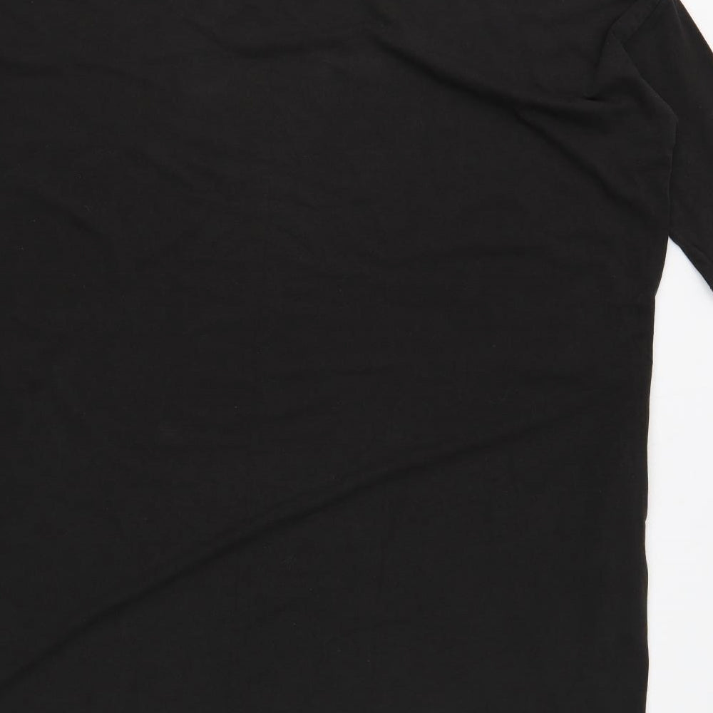 Hush Womens Black Cotton T-Shirt Dress Size S Round Neck Pullover