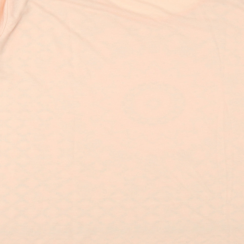 Atlas For Women Womens Orange Geometric Polyester Basic T-Shirt Size 24 Round Neck