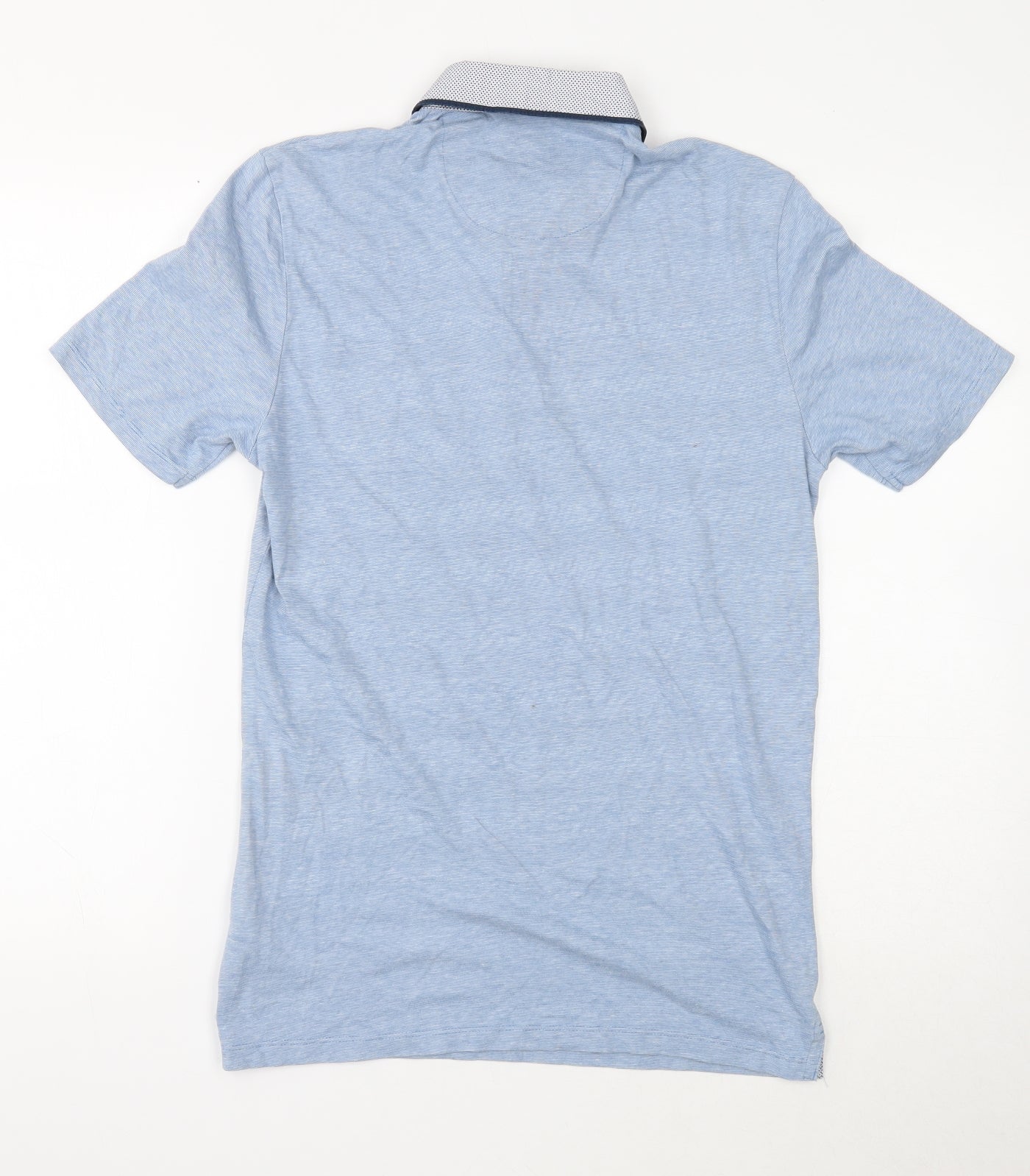 NEXT Mens Blue Cotton Polo Size S Collared Button
