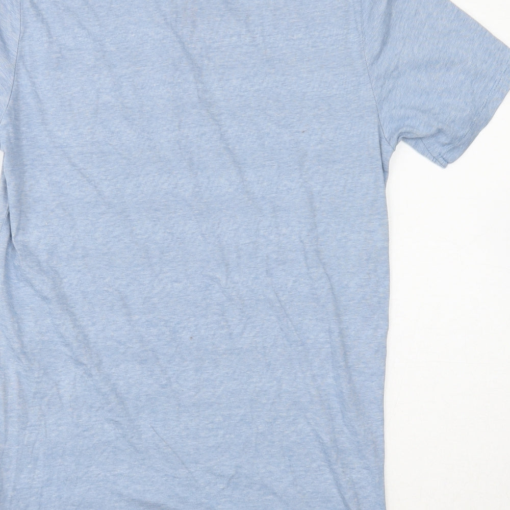 NEXT Mens Blue Cotton Polo Size S Collared Button
