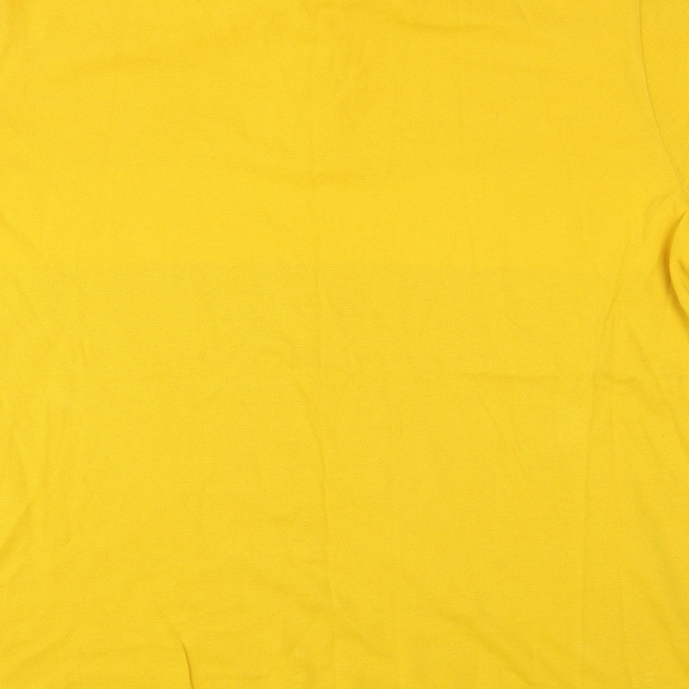 TOG24 Mens Yellow Colourblock Cotton Polo Size 3XL Collared Button
