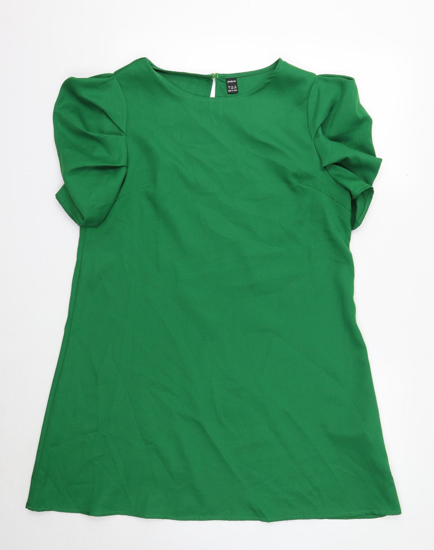 SheIn Womens Green Polyester Shift Size L Scoop Neck Pullover