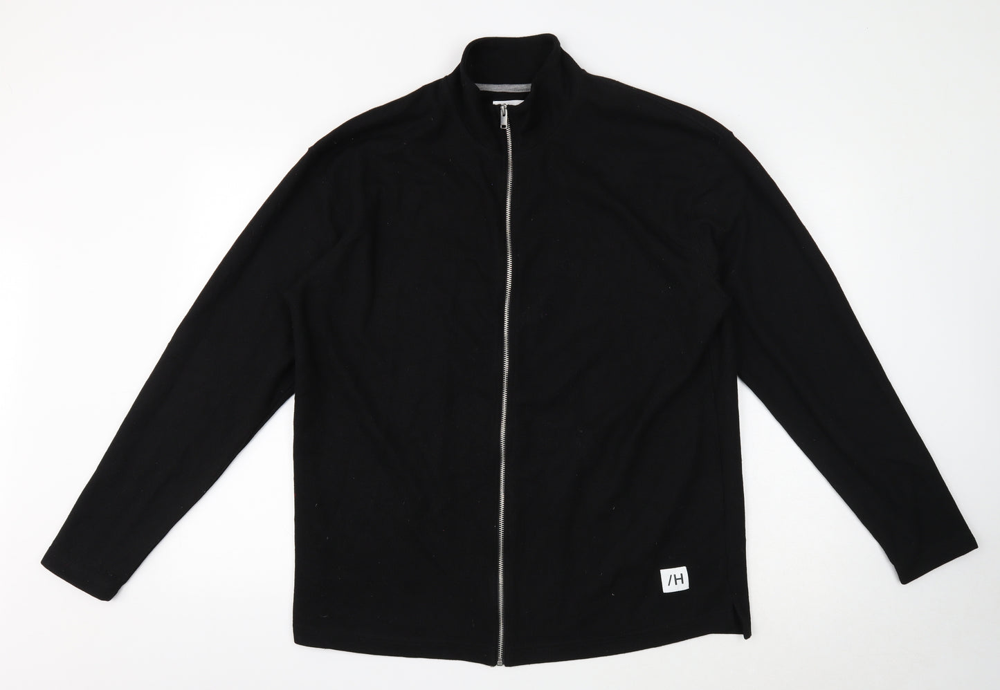 Selected Homme Mens Black Polyester Full Zip Sweatshirt Size XL