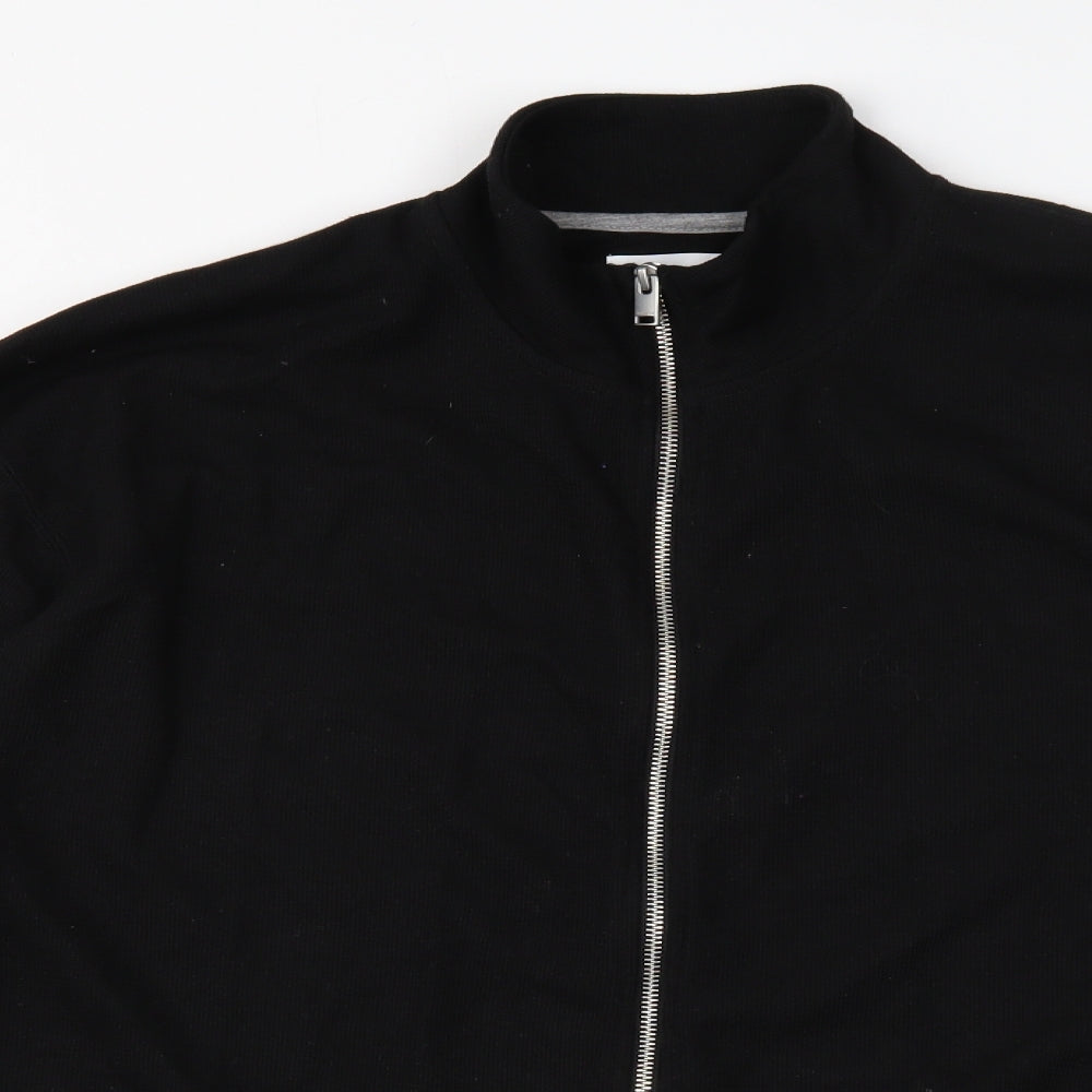 Selected Homme Mens Black Polyester Full Zip Sweatshirt Size XL