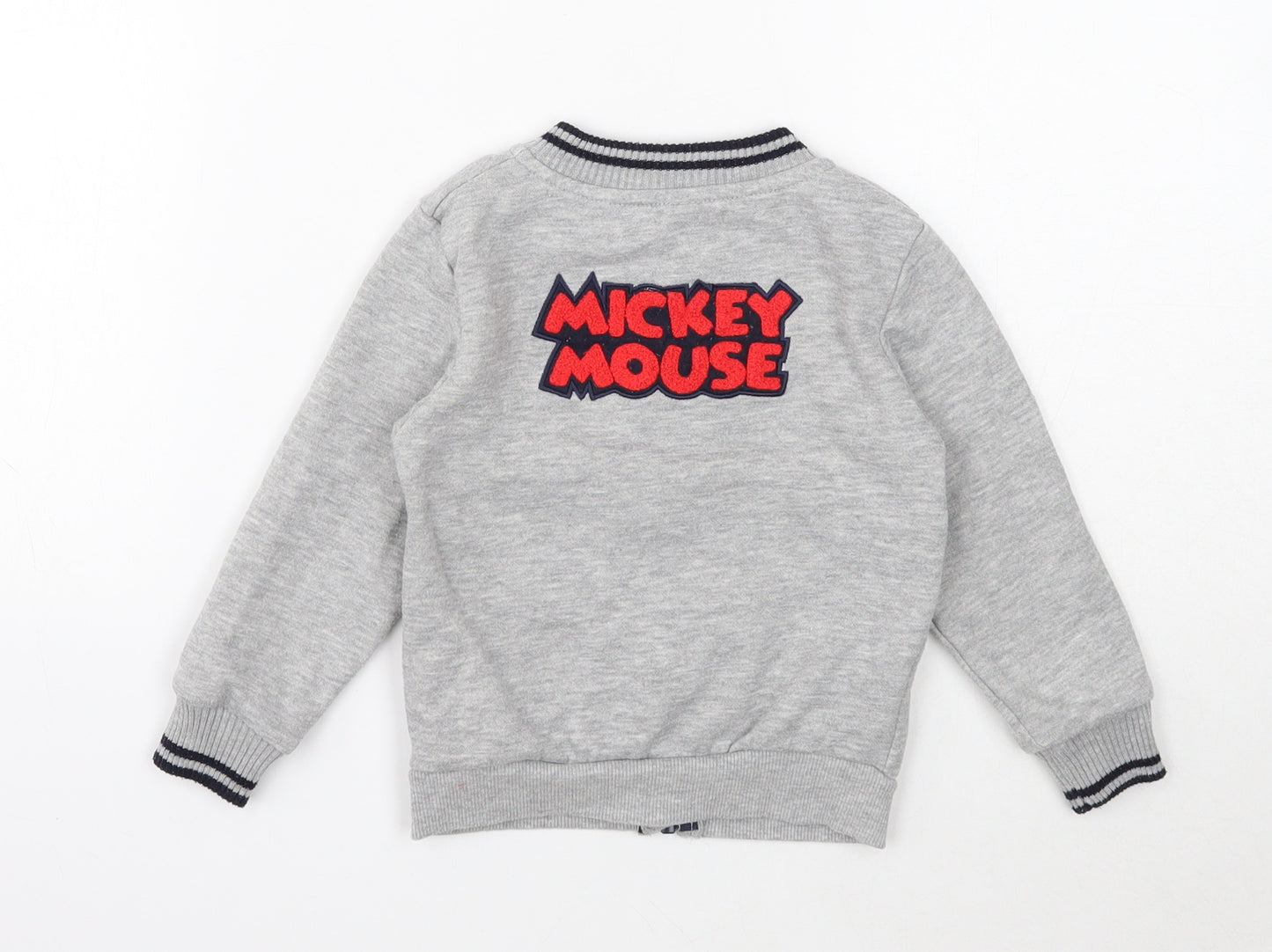 Primark Girls Grey Cotton Full Zip Sweatshirt Size 2 Years Zip - Mickey Mouse