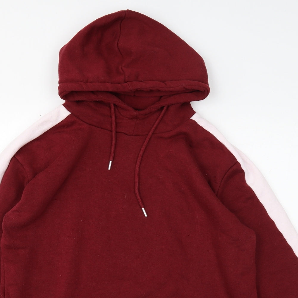 Le Breve Mens Red Cotton Pullover Hoodie Size L