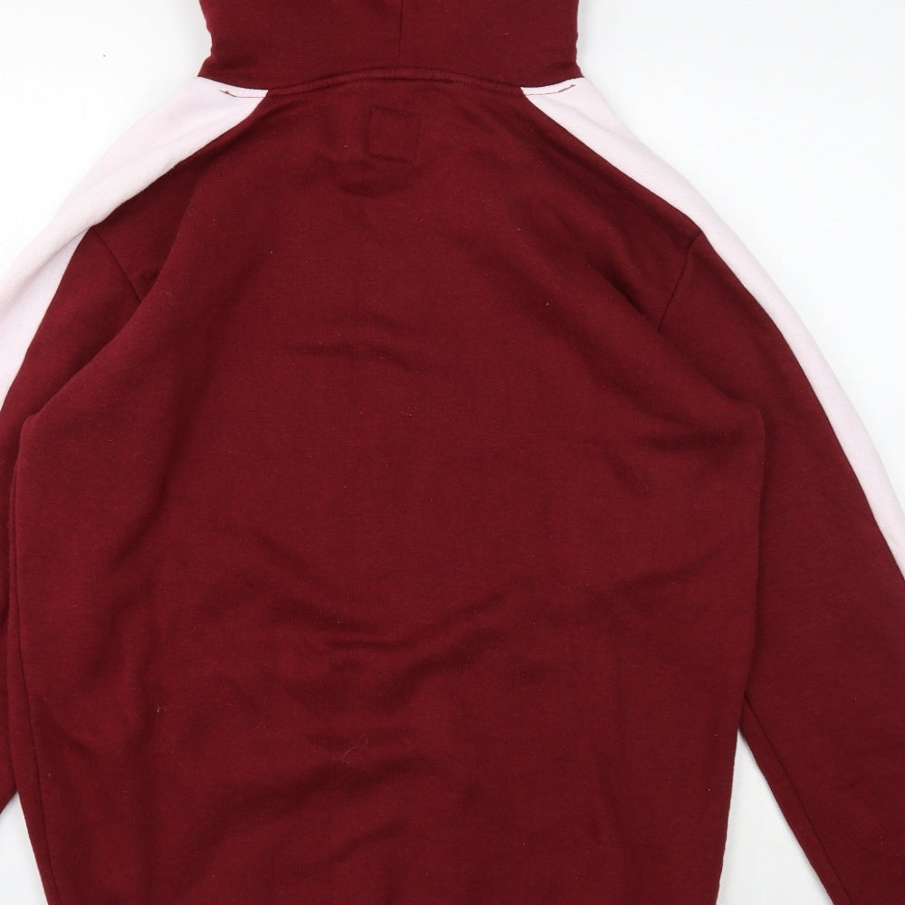 Le Breve Mens Red Cotton Pullover Hoodie Size L