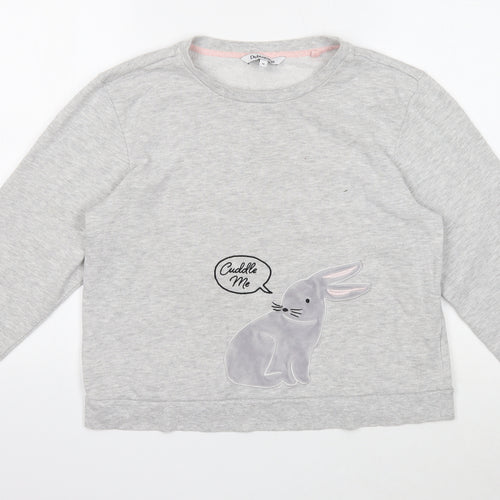 Debenhams Womens Grey Cotton Pullover Sweatshirt Size 14 Pullover - Cuddle me
