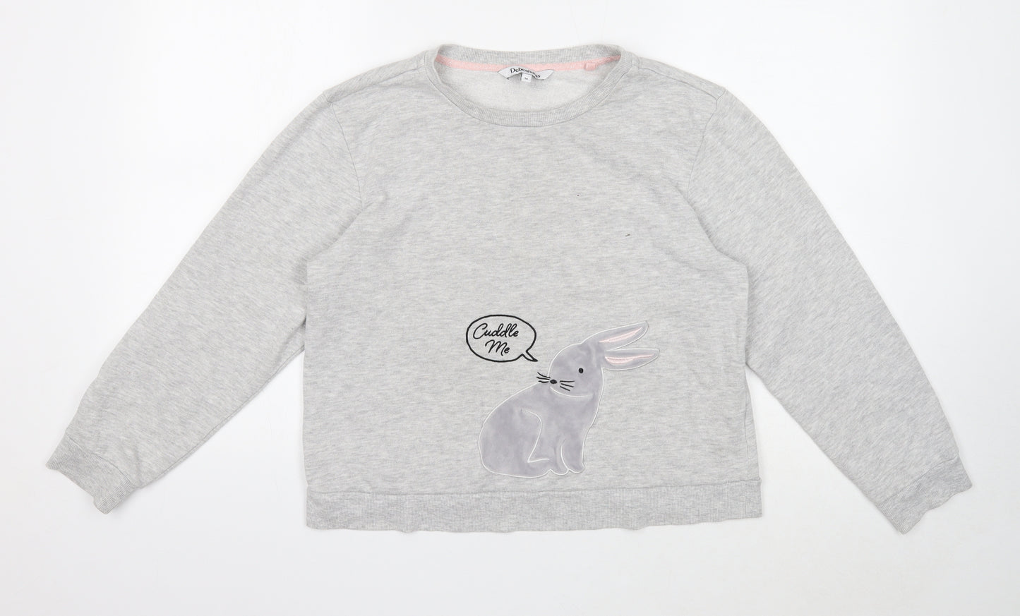Debenhams Womens Grey Cotton Pullover Sweatshirt Size 14 Pullover - Cuddle me