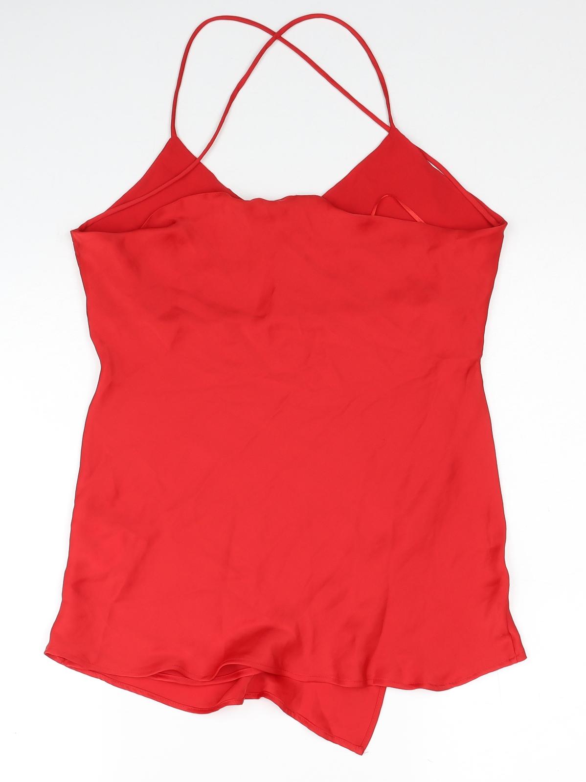 Zara Womens Red Polyester Mini Size S Halter Pullover