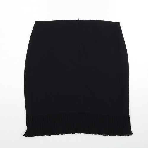 Preworn Womens Black Polyester Trumpet Skirt Size 32 in Zip
