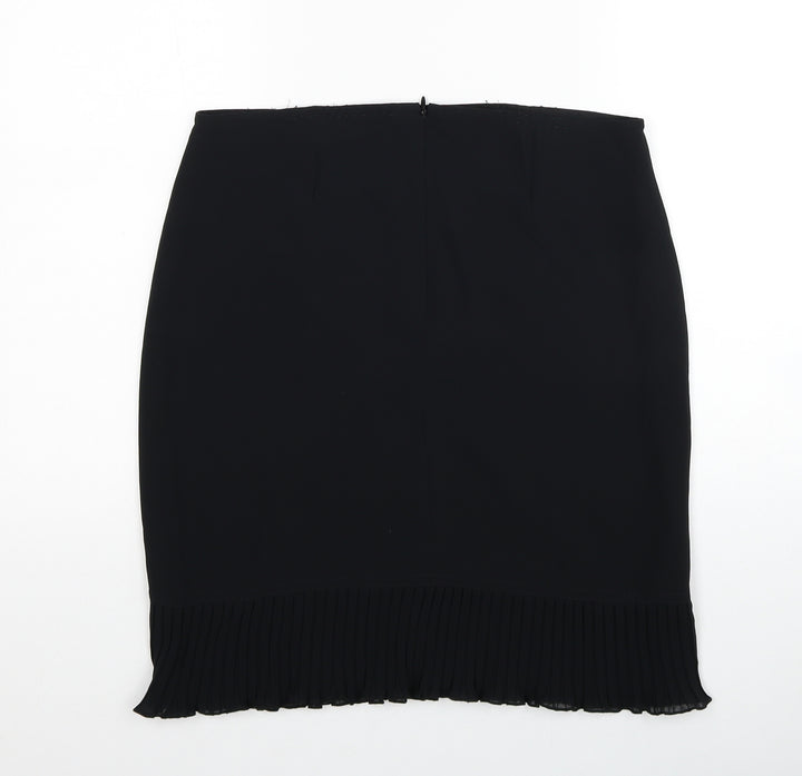 Preworn Womens Black Polyester Trumpet Skirt Size 32 in Zip
