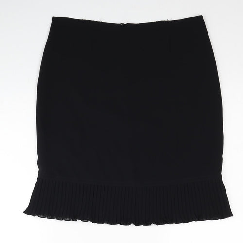 Preworn Womens Black Polyester Trumpet Skirt Size 32 in Zip