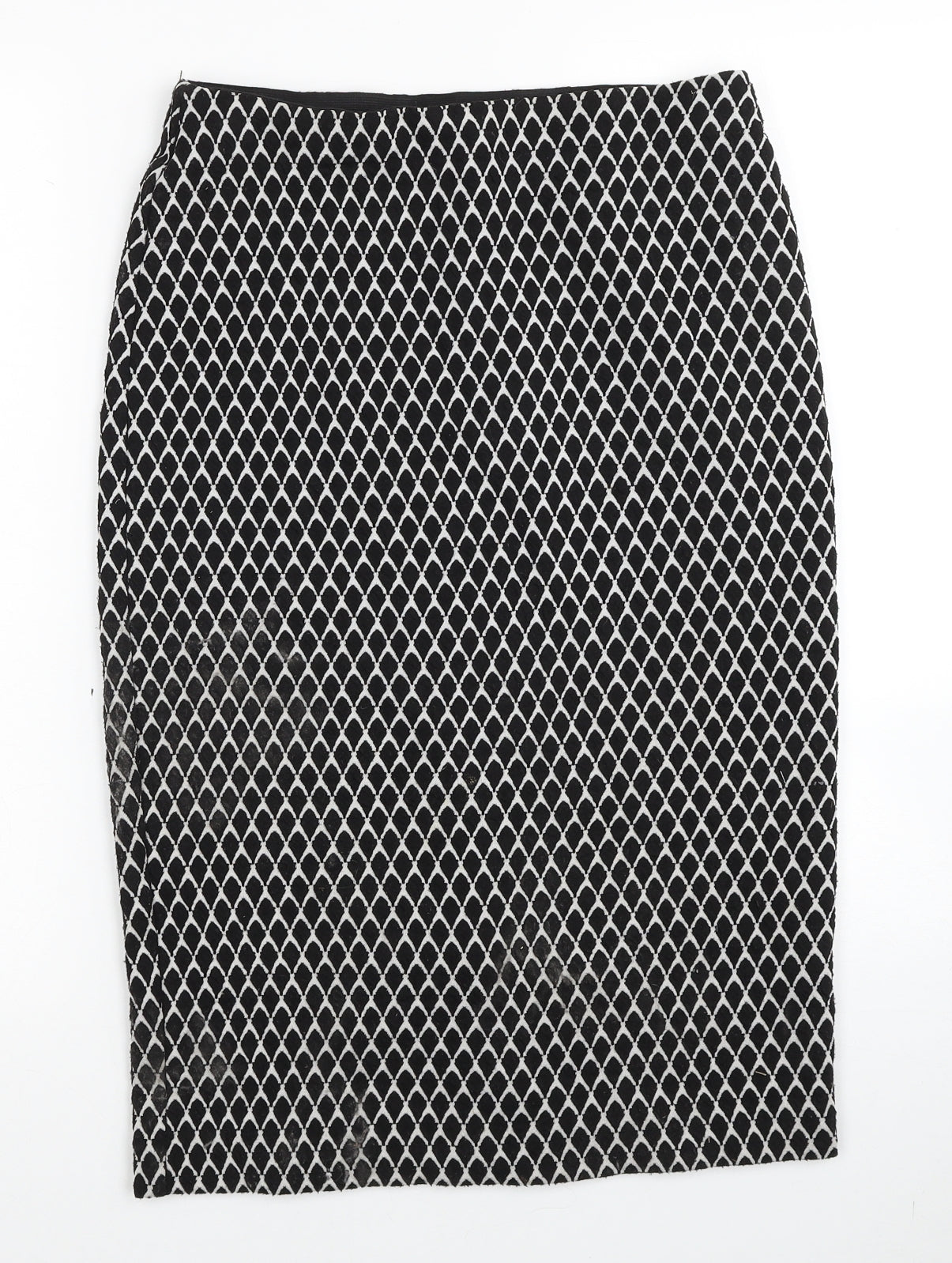 TU Womens Black Geometric Polyester Straight & Pencil Skirt Size 10