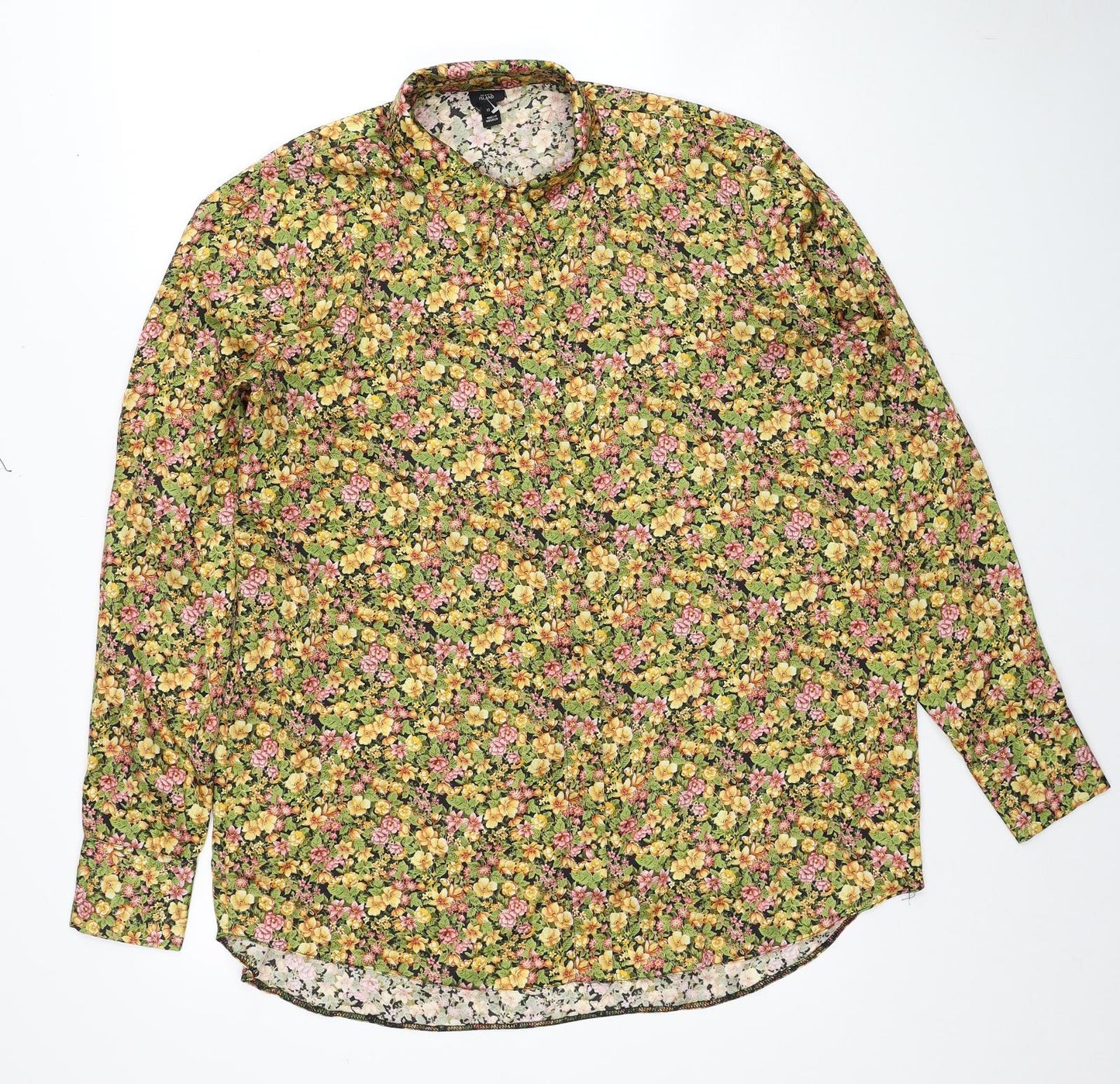 River Island Womens Multicoloured Floral Polyester Basic Button-Up Size 10 Collared