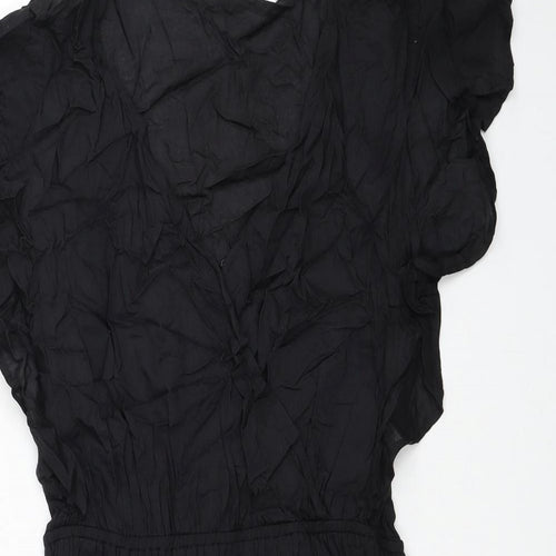 Lee Cooper Womens Black Viscose A-Line Size XS V-Neck Hook & Loop