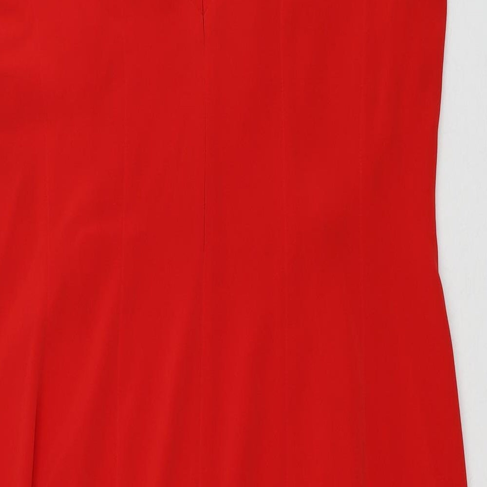 Ibelinda Ching London Womens Red Acetate A-Line Size 16 V-Neck Zip