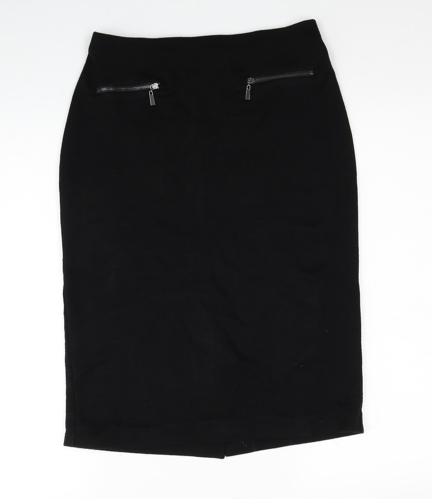 Roman Womens Black Acrylic Straight & Pencil Skirt Size 12