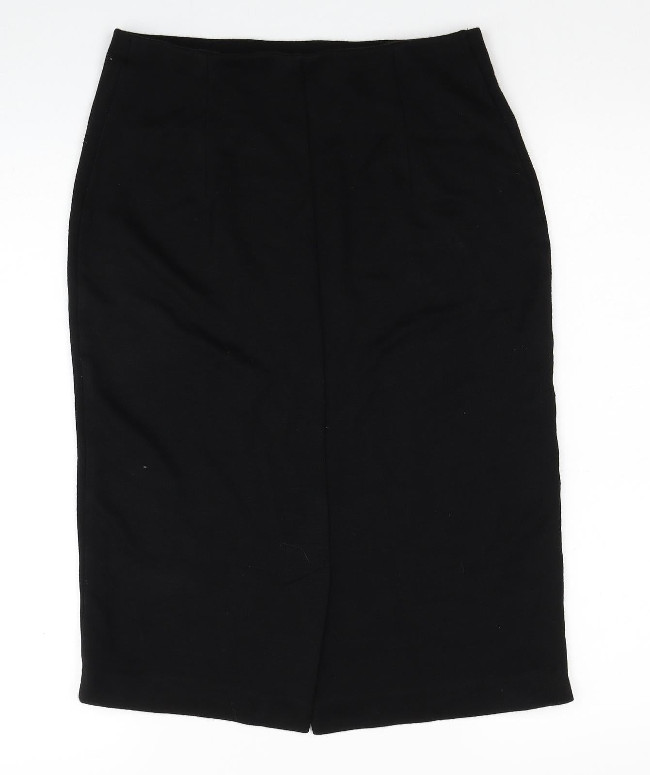 Roman Womens Black Acrylic Straight & Pencil Skirt Size 12