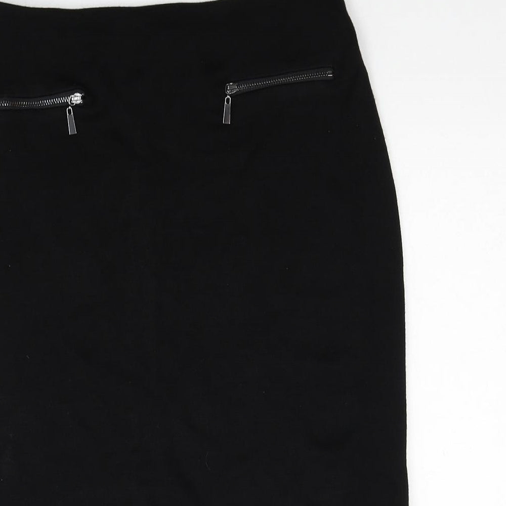 Roman Womens Black Acrylic Straight & Pencil Skirt Size 12