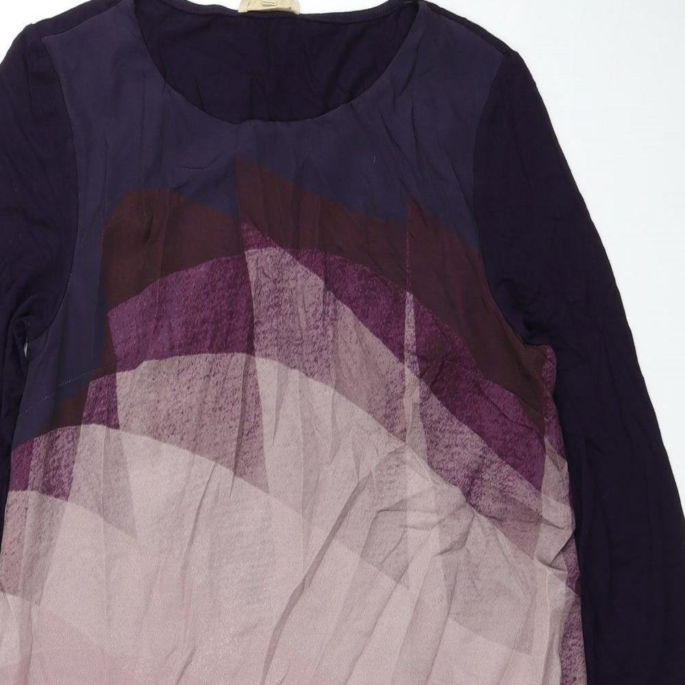 Phase Eight Womens Multicoloured Geometric Polyester Shift Size 12 Round Neck Pullover