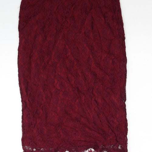 Amalie & Amber Womens Red Geometric Polyester Straight & Pencil Set Size 12