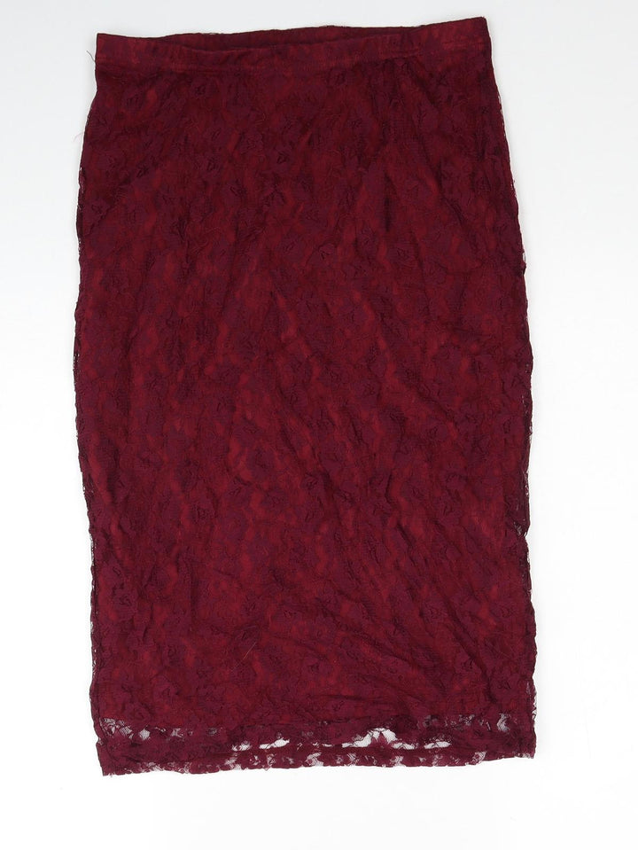 Amalie & Amber Womens Red Geometric Polyester Straight & Pencil Set Size 12