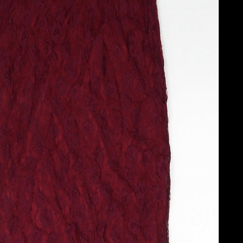 Amalie & Amber Womens Red Geometric Polyester Straight & Pencil Set Size 12