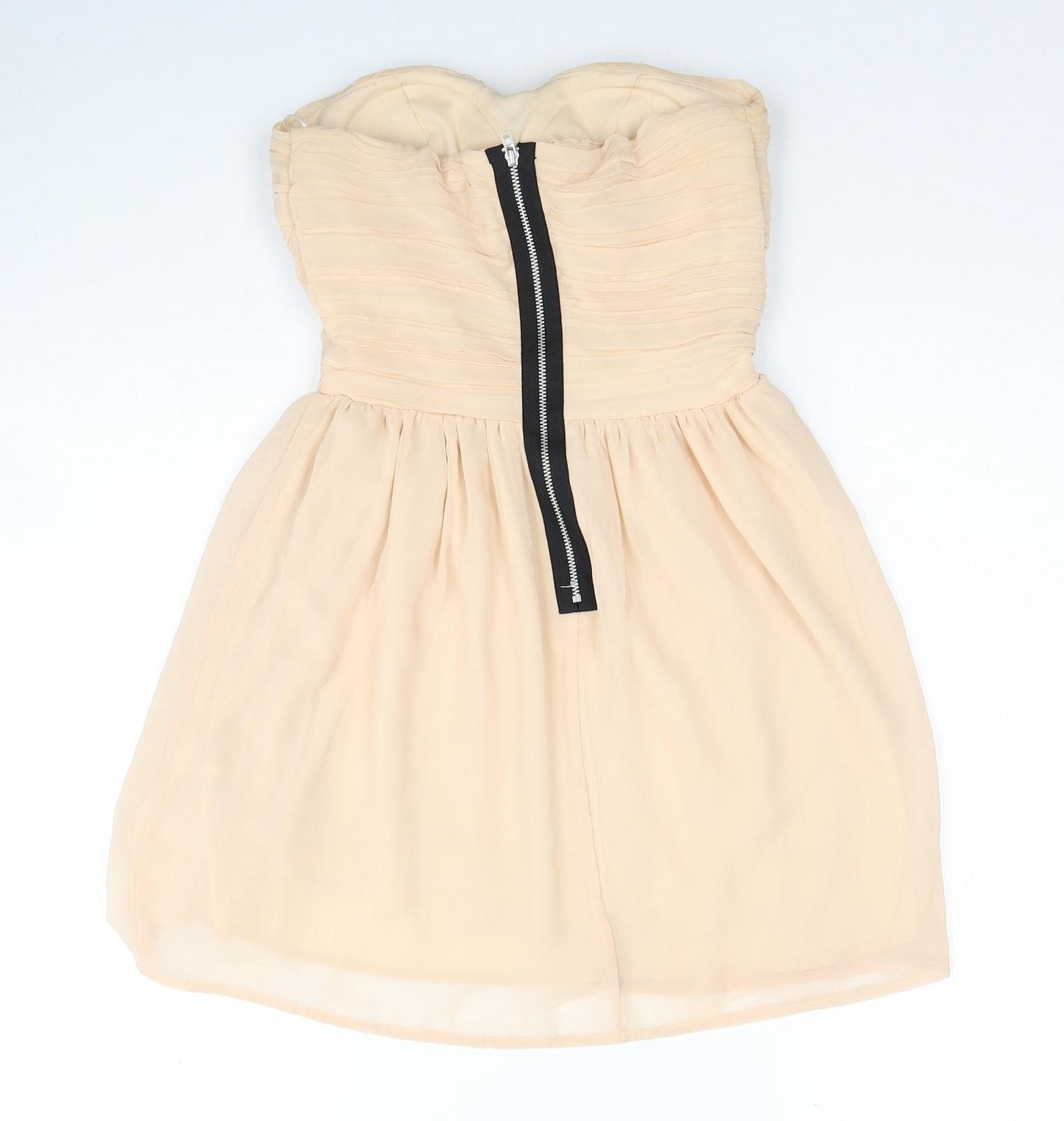Rave Womens Beige Polyester Fit & Flare Size 6 Sweetheart Zip